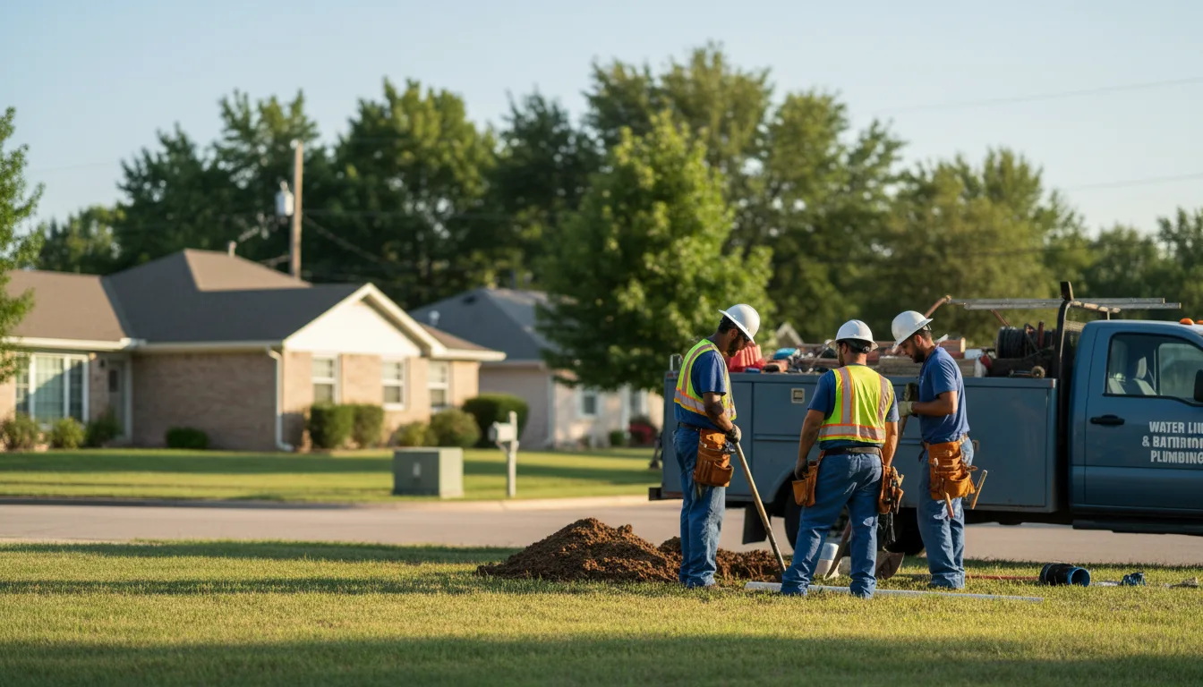 Residential water line and bathroom plumbing service in Markham, TX